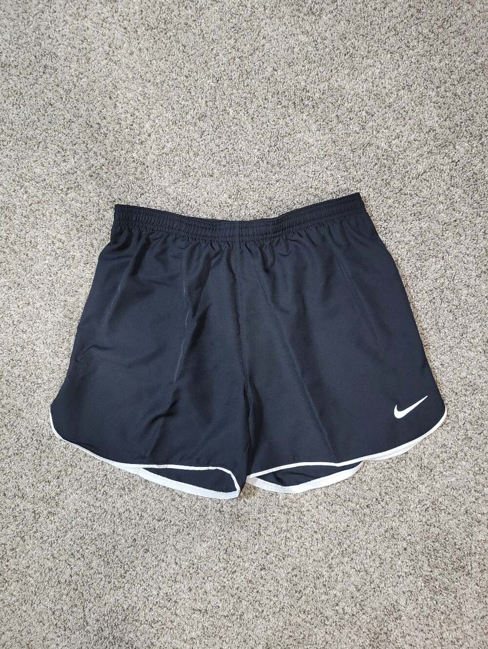 Nike Womens Medium Laser V Shorts Slim Fit Soccer Dri-FIT Black & White DH8302